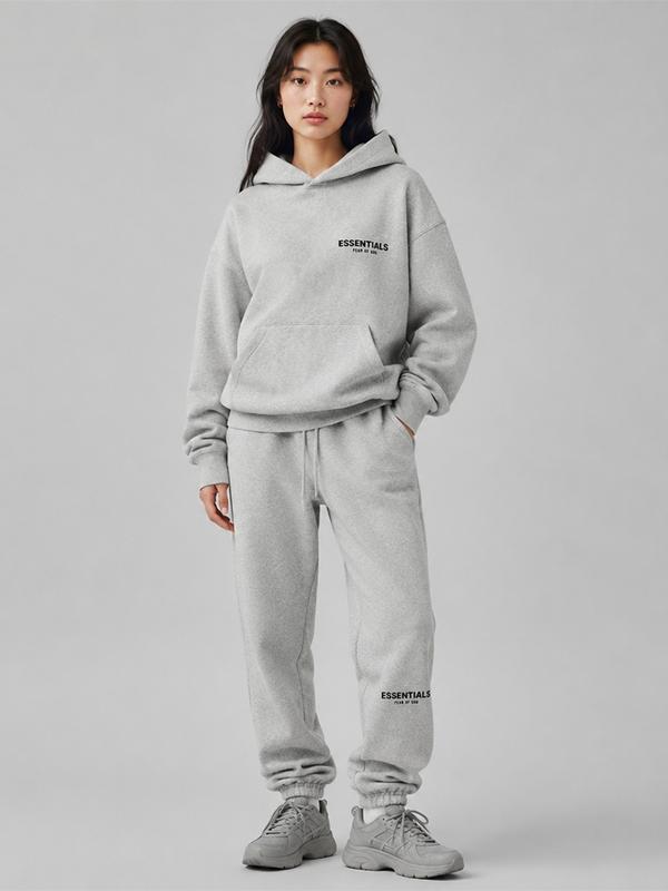 ess hoodie set dark aotmeal