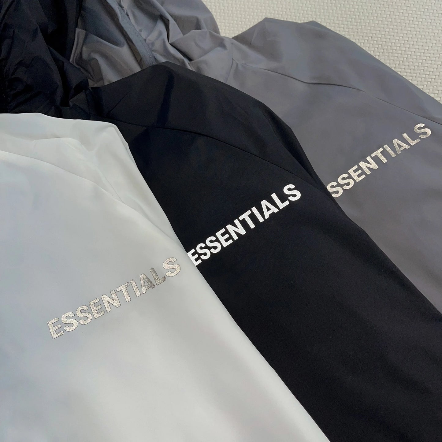 New Essentials nylon Sunscreen clothing Reflective Letter breathable Quick drying Loose Zipper Jacket Unisex Hip Hop Thin Coat