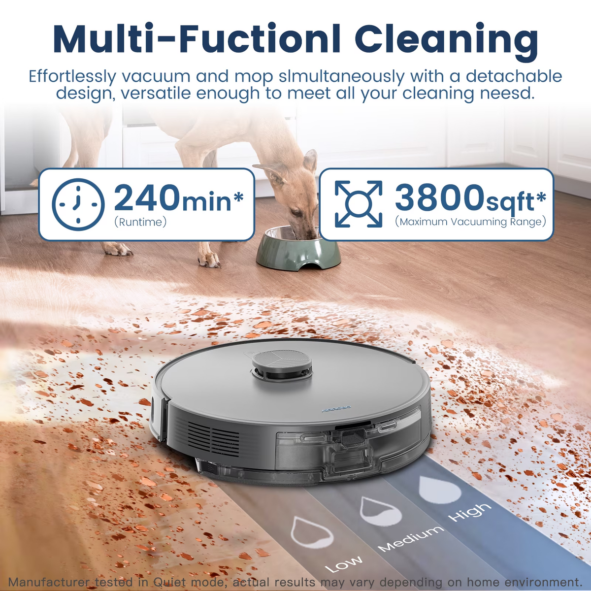 T25+ Robot Vacuum & Mops - Self-Empty, 75-Day Hands-Free, 10000Pa Suction, Ultrasonic Carpet Detection, 180min Runtime