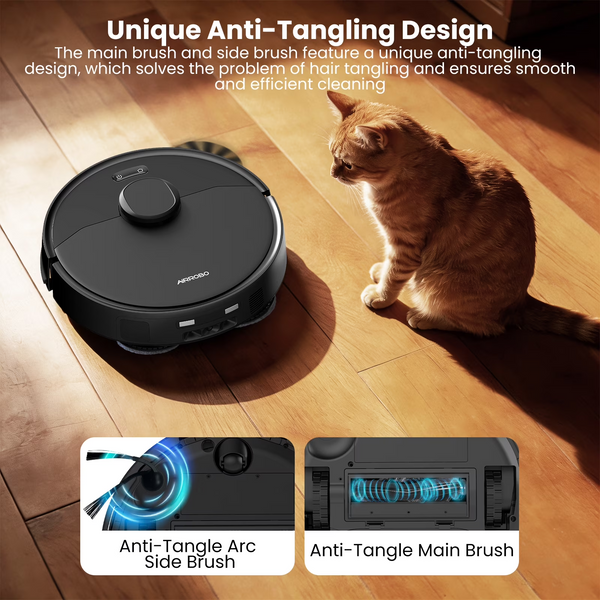 M2 Robot Vacuum and Mop Combo Auto Mop Cleaning and Drying, 15,000Pa Self-Refilling and Self-Emptying Base for 75 Days of Cleaning