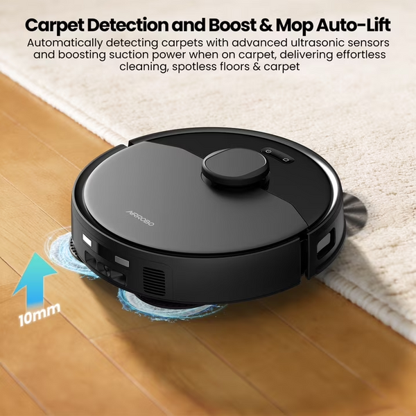 M2 Robot Vacuum and Mop Combo Auto Mop Cleaning and Drying, 15,000Pa Self-Refilling and Self-Emptying Base for 75 Days of Cleaning