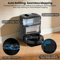 M2 Robot Vacuum and Mop Combo Auto Mop Cleaning and Drying, 15,000Pa Self-Refilling and Self-Emptying Base for 75 Days of Cleaning