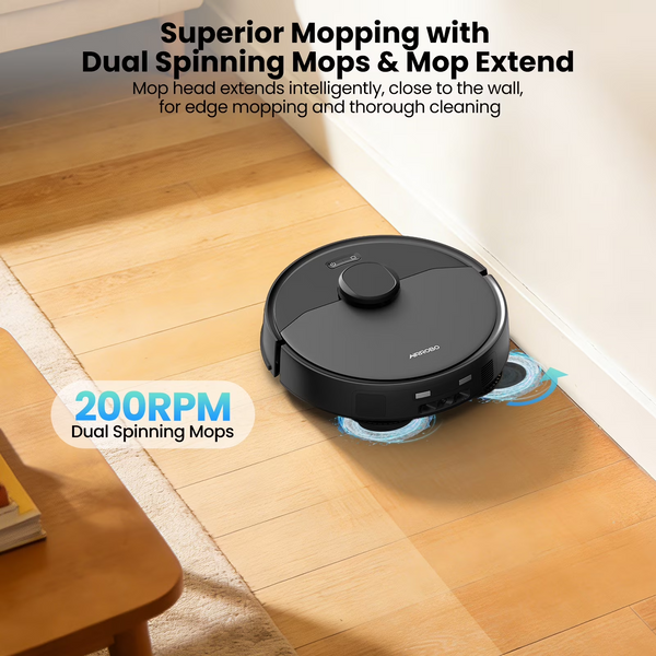 M2 Robot Vacuum and Mop Combo Auto Mop Cleaning and Drying, 15,000Pa Self-Refilling and Self-Emptying Base for 75 Days of Cleaning