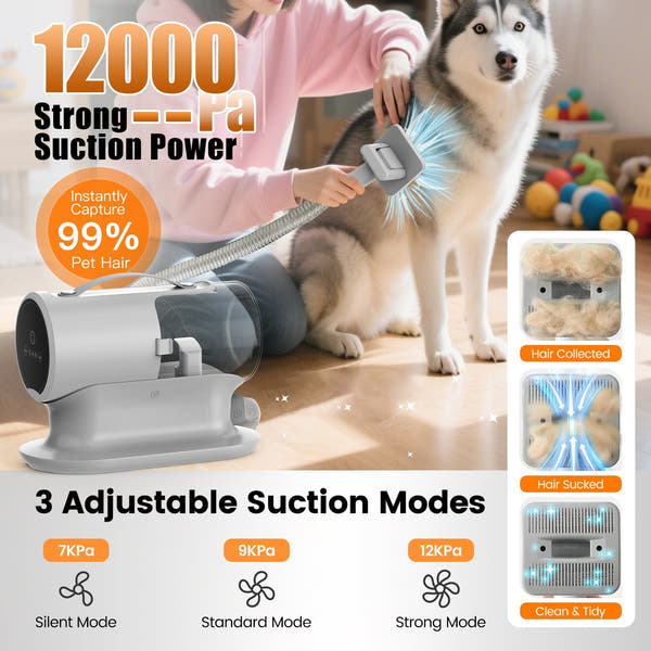 PG100 Plus 8 in 1 Pet Grooming Kit with Vacuum