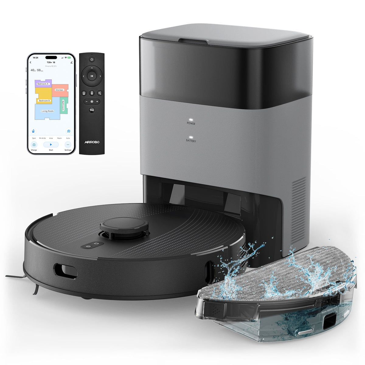 Robot Vacuum and Mop Combo T20 with 60 Days Self-Empty Station Voice Control Home Mapping