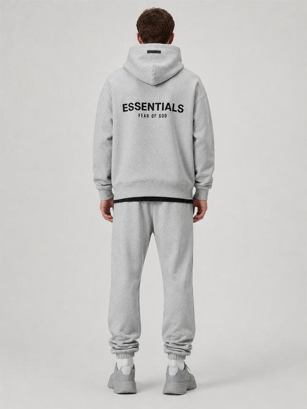 ess hoodie set dark aotmeal
