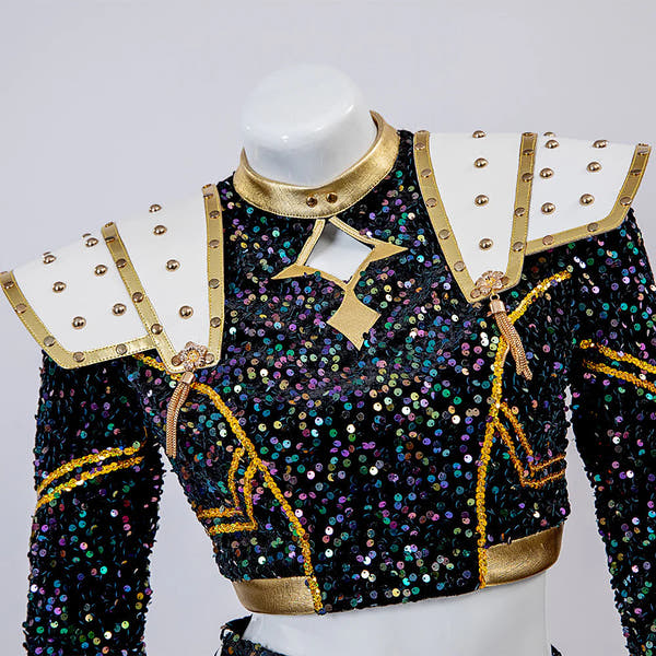 K-Pop Demon Hunter™ Children’s Halloween Costume — Gold Sequin Performance Outfit for Kids