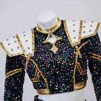 K-Pop Demon Hunter™ Children’s Halloween Costume — Gold Sequin Performance Outfit for Kids