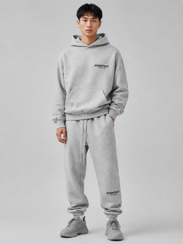 ess hoodie set dark aotmeal