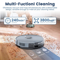 L50+ Robot Vacuum & Mops - Self Empty, Ultrasonic Carpet Detection, 75 Days Hands-Free, 240min Runtime, Smart App Control