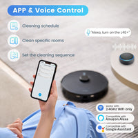 L40+ Robot Vacuum Cleaner and Mop Combo - 75-Day Self-Empty Bin, 240 Min Runtime, App and Voice Control