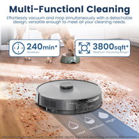 T25+ Robot Vacuum and Mop Cleaner - Self-Empty, 5500Pa Suction, Ultrasonic Carpet Detection
