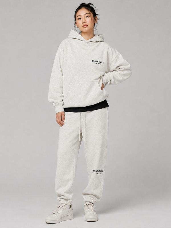 ess hoodie set light oatmeal