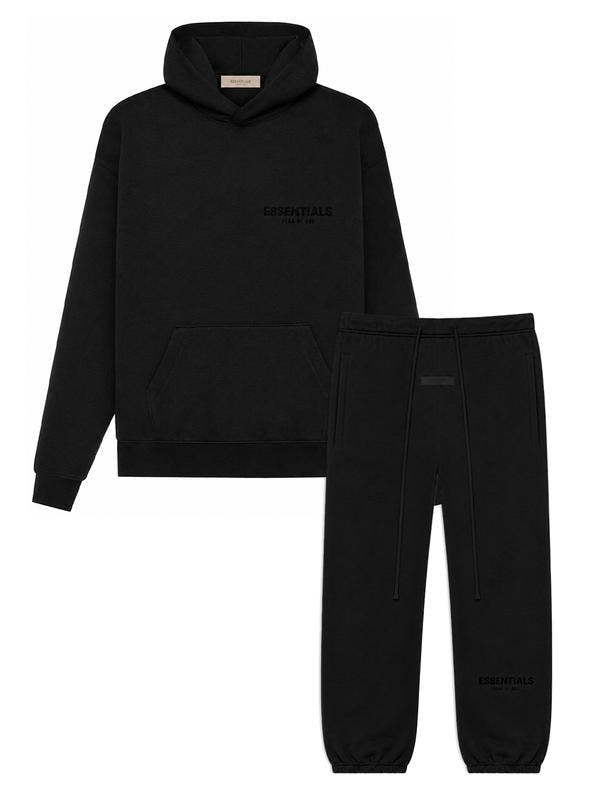 black ess hodie set