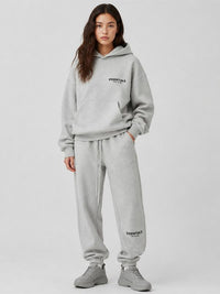 ess hoodie set dark aotmeal