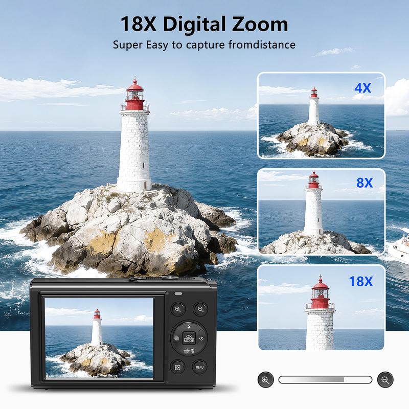NESTILY SnapPro 5K™ — 2026 Digital Vlogging Camera | 75MP | Dual Screen | 18X Zoom | 32GB Card + 2 Batteries | Beginner Kit