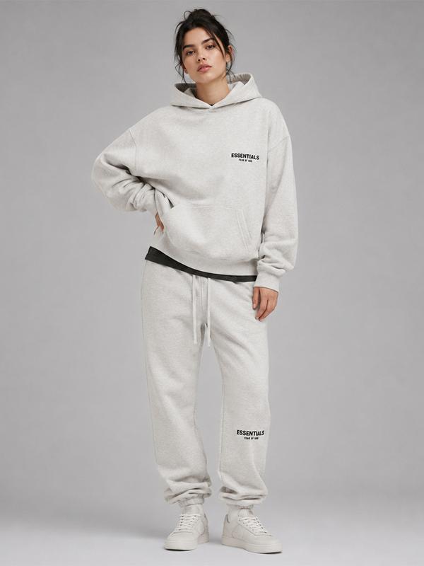 ess hoodie set light oatmeal