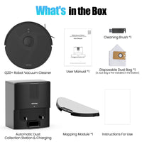 Q20+ Robot Vacuum and Mop Self Emptying& Refilling,8000Pa Powerful Suction, Precision Navigation,Multi-Surface, Pet Friendly