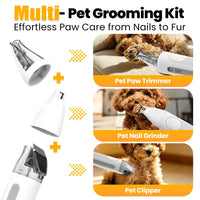 GP04 Plus Dog Grooming Kit with Vacuum, Pet Clippers Set, Low Noise Grooming Tools