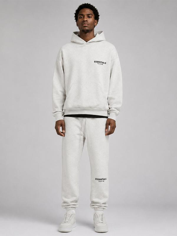 ess hoodie set light oatmeal