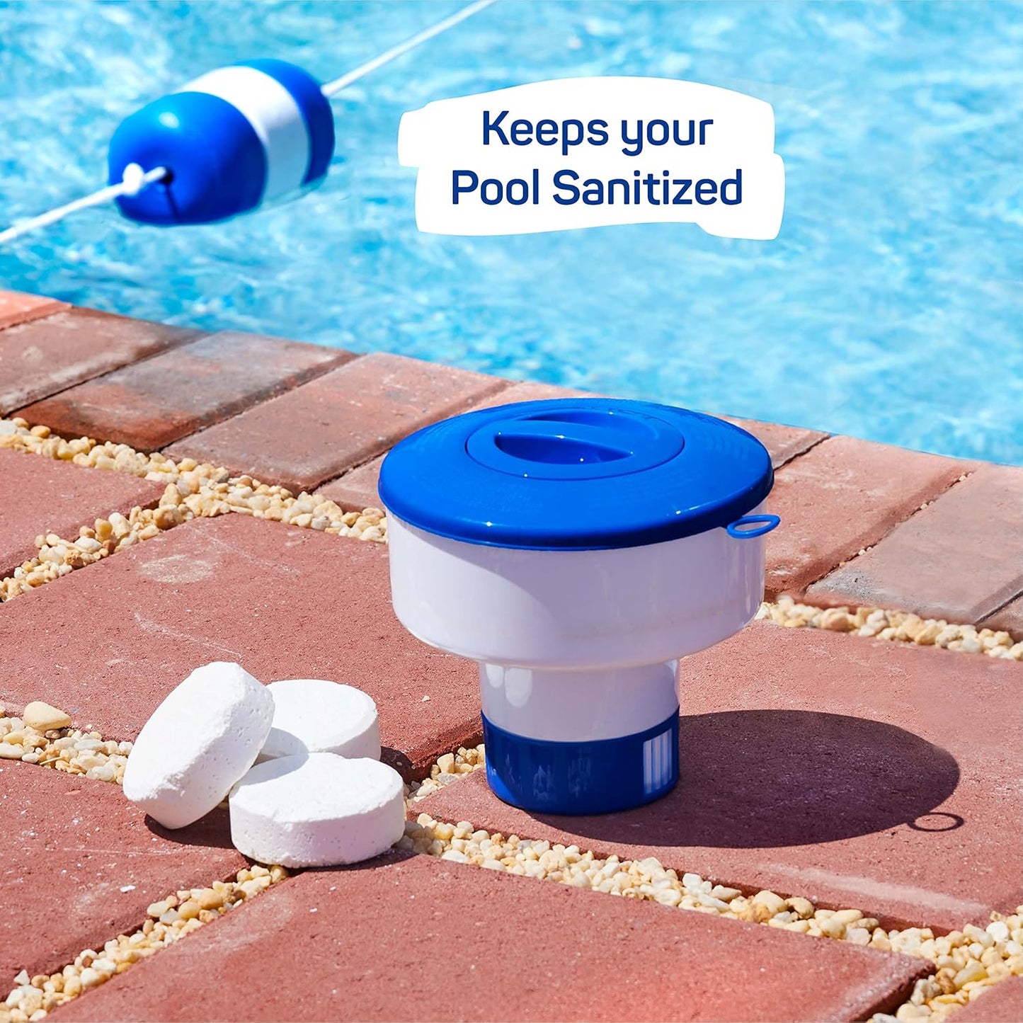 NESTILY ClearFloat™ – Floating Chlorine Dispenser | Adjustable Flow Rate | Fits All 3-Inch Tablets | Above Ground & In-Ground Pools