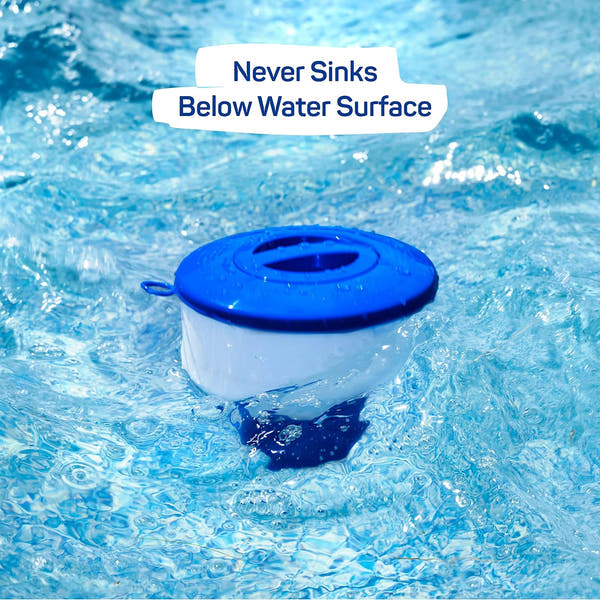 NESTILY ClearFloat™ – Floating Chlorine Dispenser | Adjustable Flow Rate | Fits All 3-Inch Tablets | Above Ground & In-Ground Pools