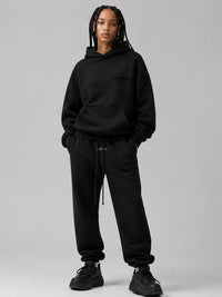 black ess hodie set