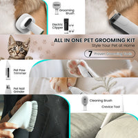 Dog Grooming Kit, 7in1 Dog Grooming Vacuum, 11000Pa Super Suction for Pet Hair,Grooming Vacuum for Shedding Grooming, Low noise,