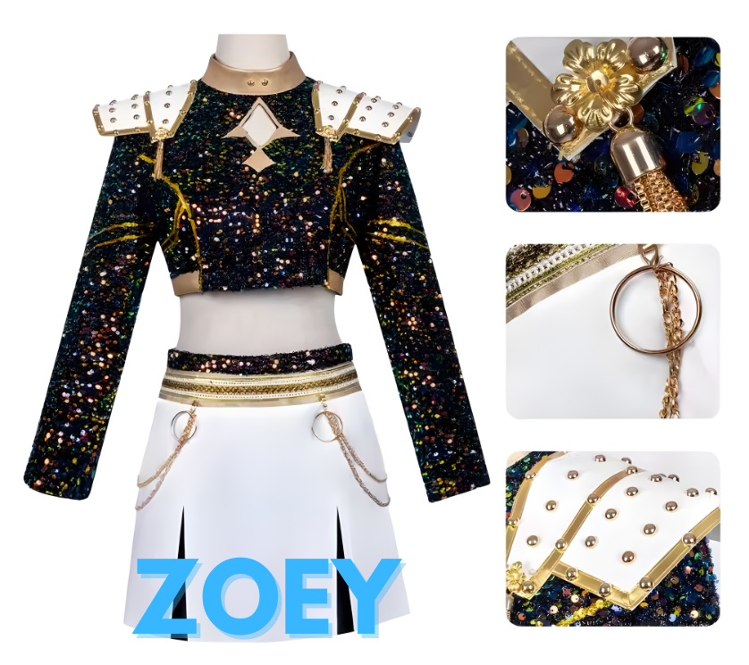 K-Pop Demon Hunter™ Children’s Halloween Costume — Gold Sequin Performance Outfit for Kids