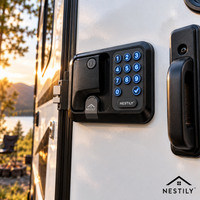 NESTILY™ SmartLock Pro — Keyless Heavy-Duty RV Door Lock | Fits 98% of RVs | Keypad + Remote Fob + Backup Key