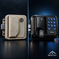 NESTILY™ SmartLock Pro — Keyless Heavy-Duty RV Door Lock | Fits 98% of RVs | Keypad + Remote Fob + Backup Key