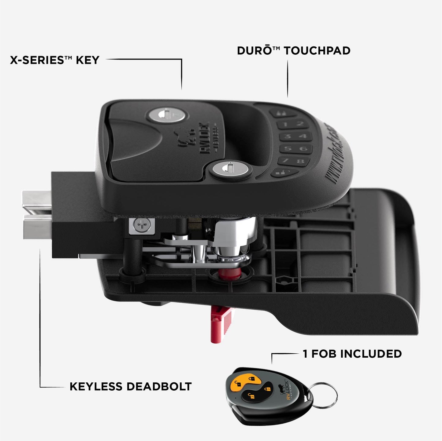 NESTILY Guard Pro™ – Keyless Heavy-Duty RV Door Lock | Fits 98% of RVs | Fob + Keypad