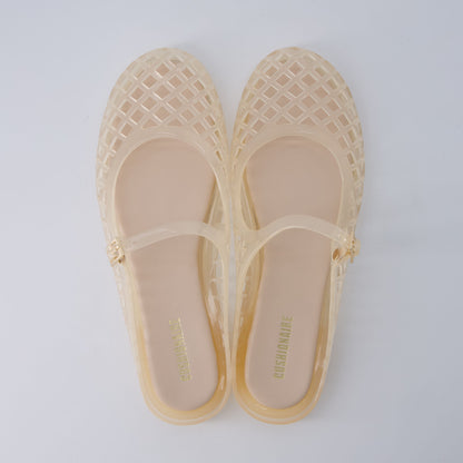 NESTILY Java Jelly Flats™ — Waterproof Mary Jane Mule | Adjustable Strap | Closed Toe | Summer Jelly Sandal