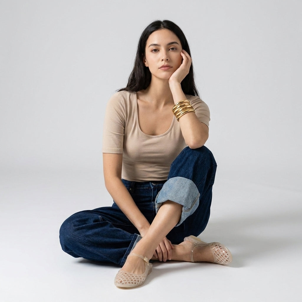 NESTILY Java Jelly Flats™ — Waterproof Mary Jane Mule | Adjustable Strap | Closed Toe | Summer Jelly Sandal
