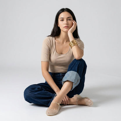 NESTILY Java Jelly Flats™ — Waterproof Mary Jane Mule | Adjustable Strap | Closed Toe | Summer Jelly Sandal