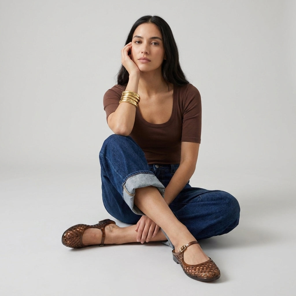 NESTILY Java Jelly Flats™ — Waterproof Mary Jane Mule | Adjustable Strap | Closed Toe | Summer Jelly Sandal