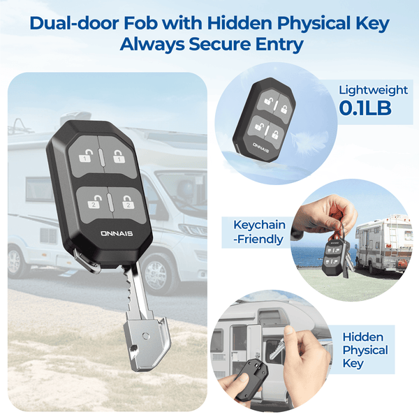 NESTILY Guard Pro™ RV Door Lock Keyless Entry Waterproof, 2 Fobs, 1 Control 2 Doors