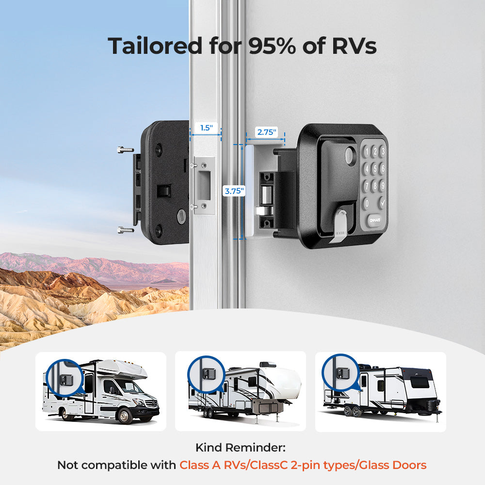 NESTILY Guard Pro™ – Keyless Heavy-Duty RV Door Lock | Fits 98% of RVs | Fob + Keypad