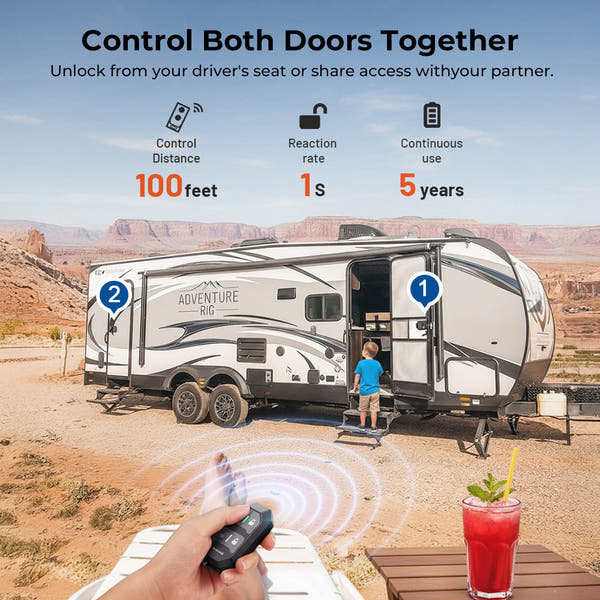 NESTILY Guard Pro™ – Keyless Heavy-Duty RV Door Lock | Fits 98% of RVs | Fob + Keypad