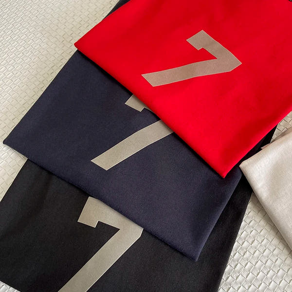 New Essentials T-shirt FG Season 7 Main Line Loose Flocking Print Neutral Short Sleeve Oversized Hip Hop Street T-shirt