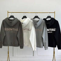 Fw21 Men's Essentials zipper Hoodies Reflective letters Print High-quality Cotton Sweatshirts Trendy Hip Hop Unisex Hoodie