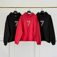 New Oversized Men Essentials Hoodies High Quality Season 7 Flocking Logo Sweatshirt Hip Hop Unisex Hoodie Pullover