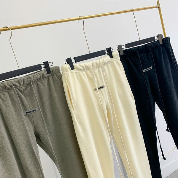 Men Essentials Polar Fleece Sweatpants Double line Drawstring Pants Couple Hip Hop Trousers Loose High Street Casual Pant