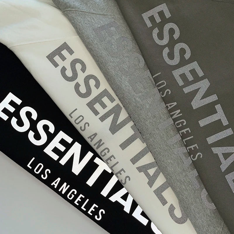 Fw21 Men's Essentials zipper Hoodies Reflective letters Print High-quality Cotton Sweatshirts Trendy Hip Hop Unisex Hoodie