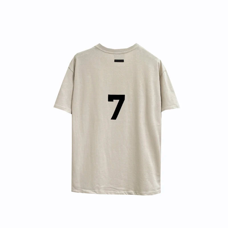 New Essentials T-shirt FG Season 7 Main Line Loose Flocking Print Neutral Short Sleeve Oversized Hip Hop Street T-shirt