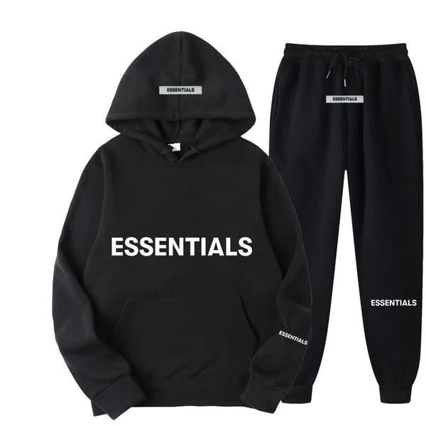 Unisex Essentials Reflective Letter Hoodie Set - Streetwear Fashion