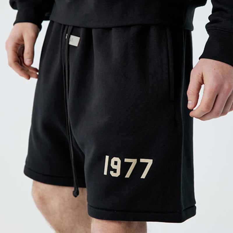 Essentials Shorts Sweatpants Men Women 1977 Letter Printed Cotton Sports High Street Hip Hop Fashion Summer Oversized Shorts