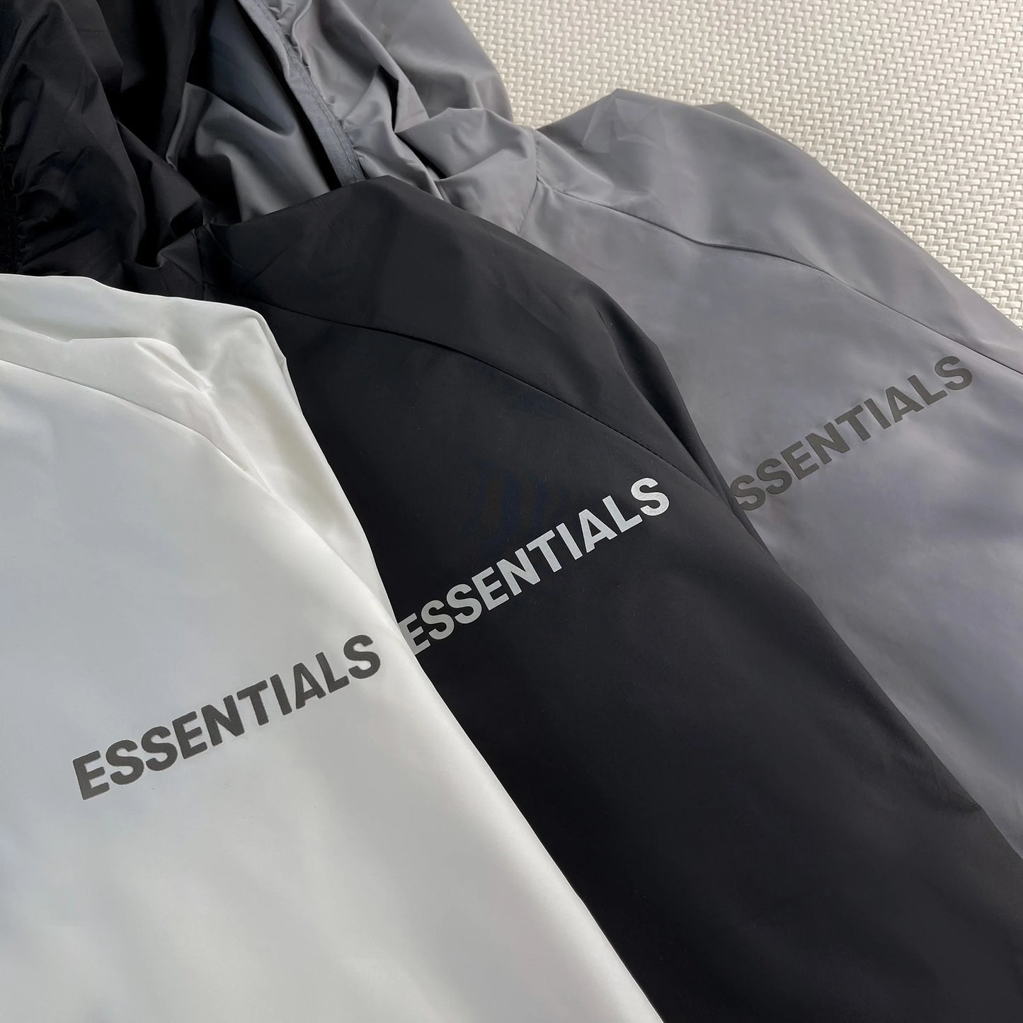 New Essentials nylon Sunscreen clothing Reflective Letter breathable Quick drying Loose Zipper Jacket Unisex Hip Hop Thin Coat