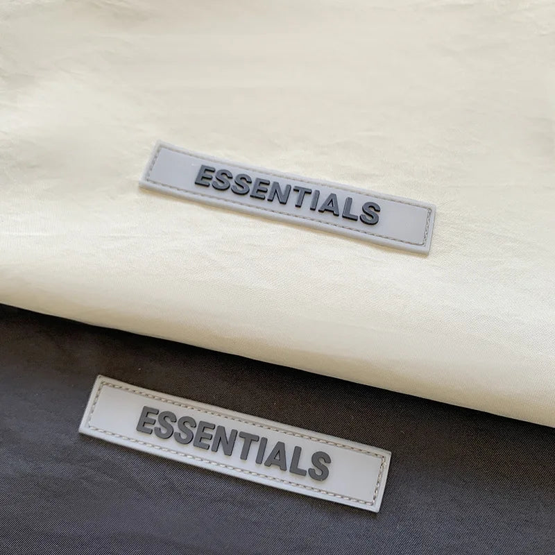 New Men's Essentials Letter Windbreak Coat Thin Jacket Reflective Streetwear Unisex Loose Oversized Hip Hop Zipper pullover