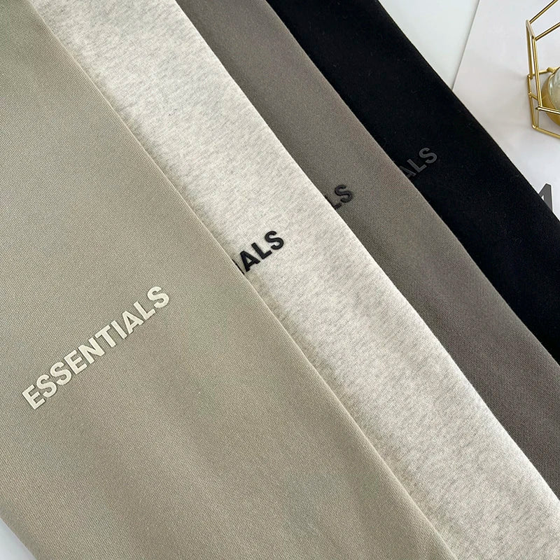 Qamis™ x Essentials Sweatpants – 100% Cotton, Reflective Print, High Street Fit